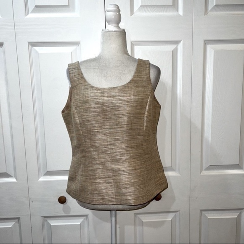 Kasper Sleeveless Gold Tank Top Blouse